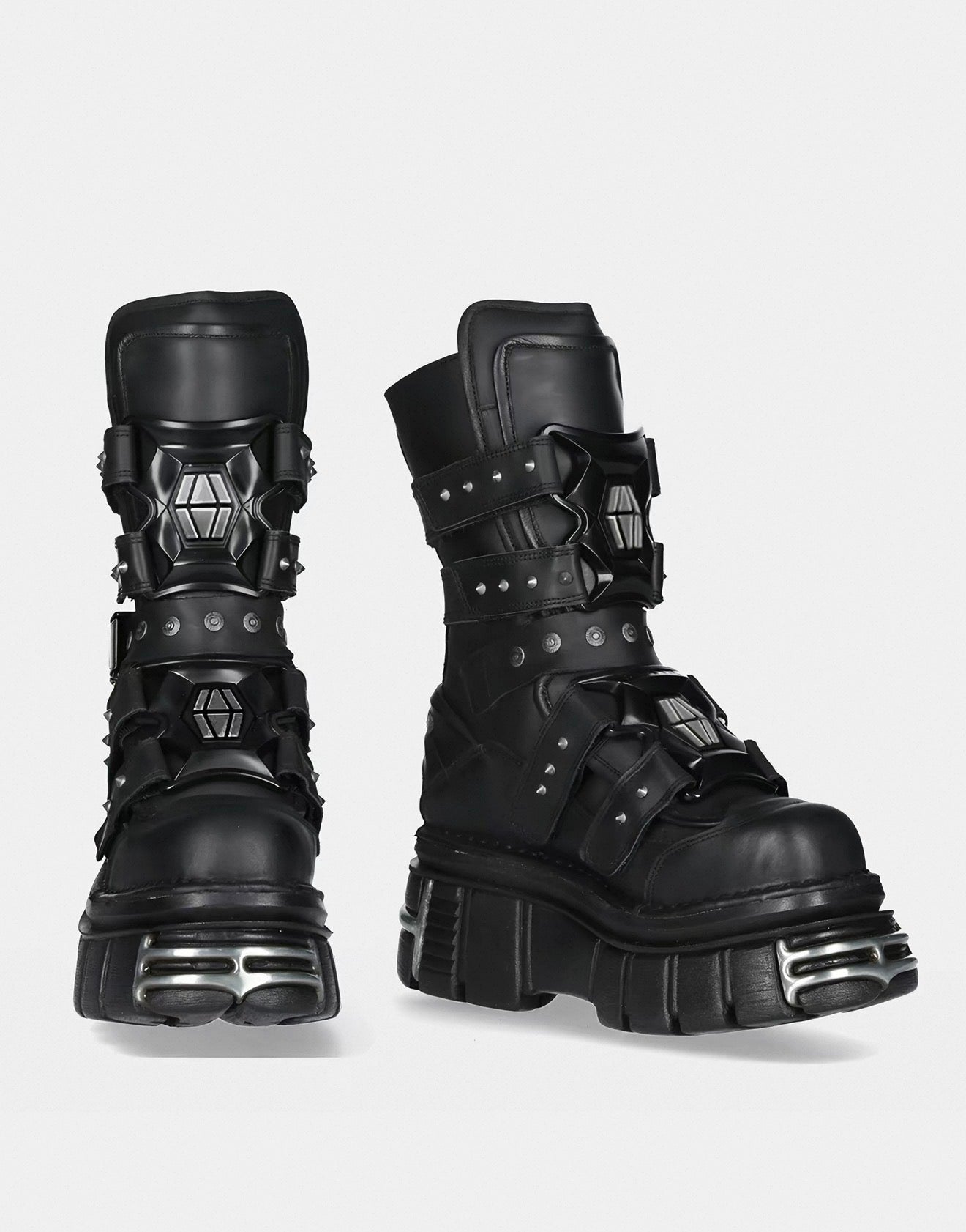 Abyss Platform Combat Boots – Black