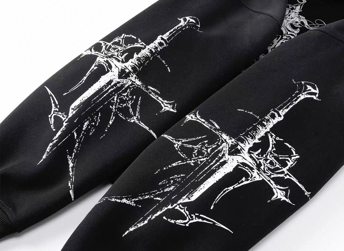 Y2K Gothic Cross Zip Hoodie