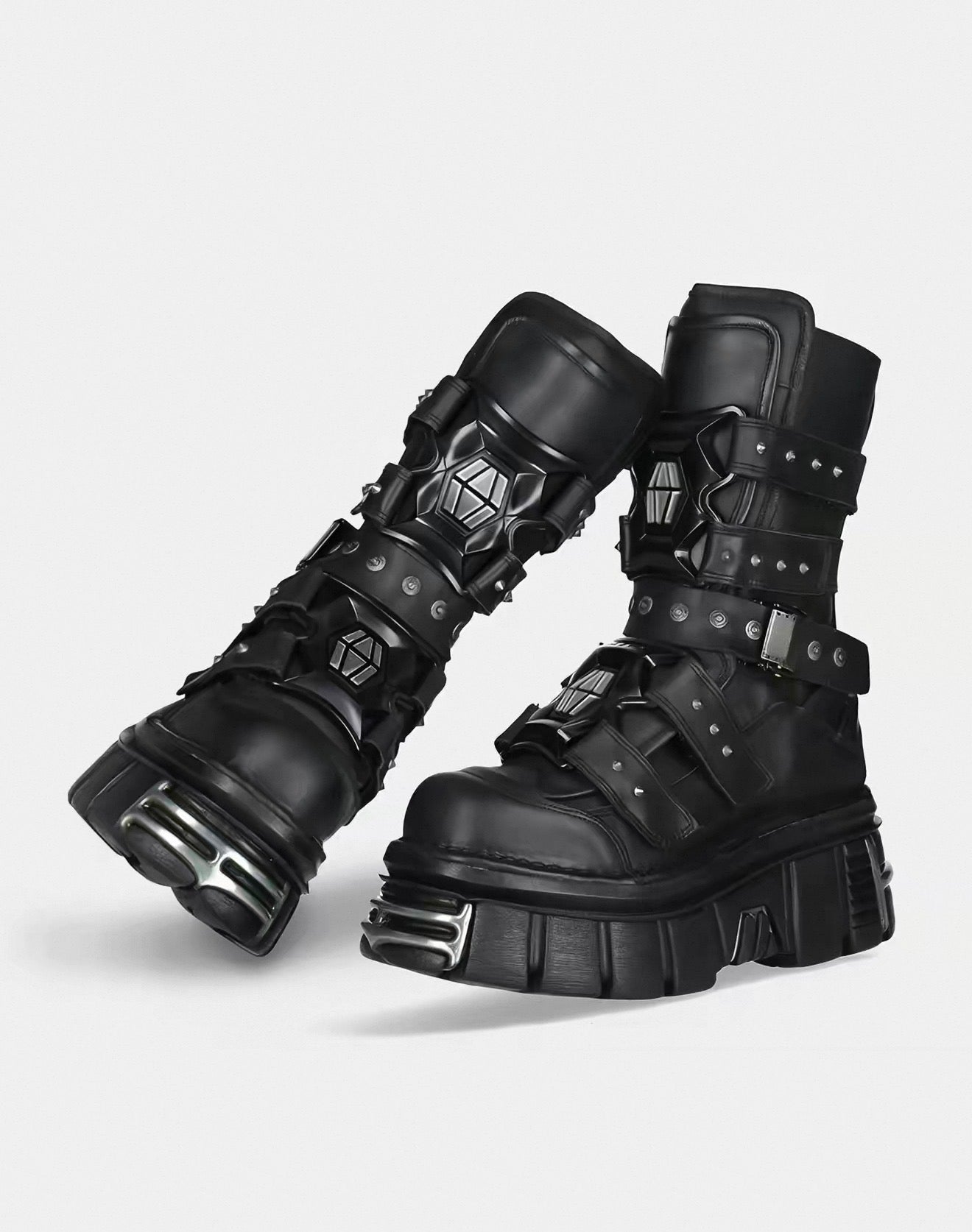 Abyss Platform Combat Boots – Black