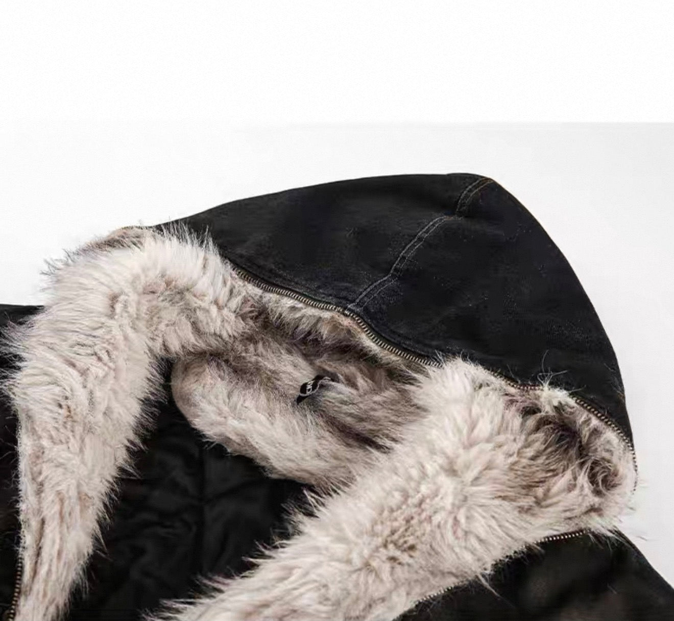 Heavyweight Fur Hood Zip Jacket