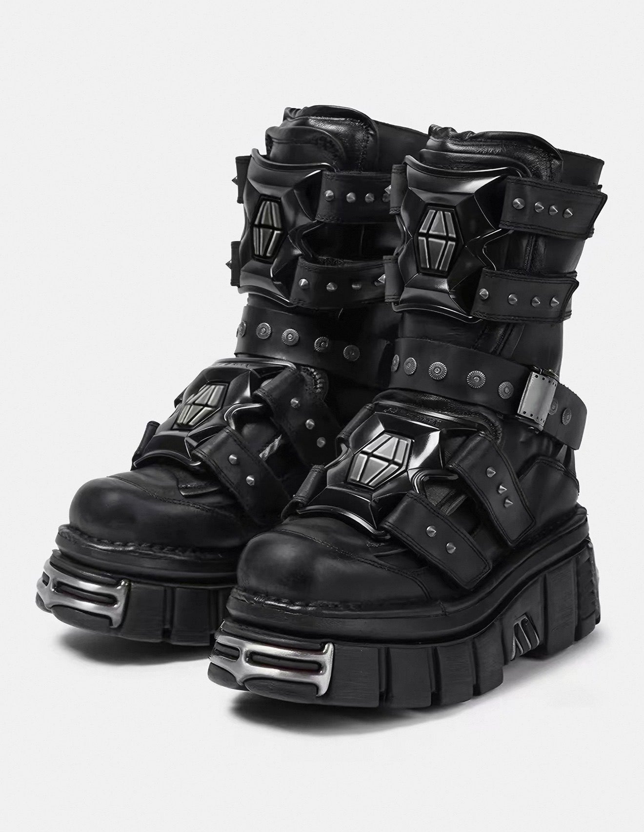 Abyss Platform Combat Boots – Black