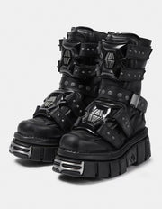 Abyss Platform Combat Boots – Black