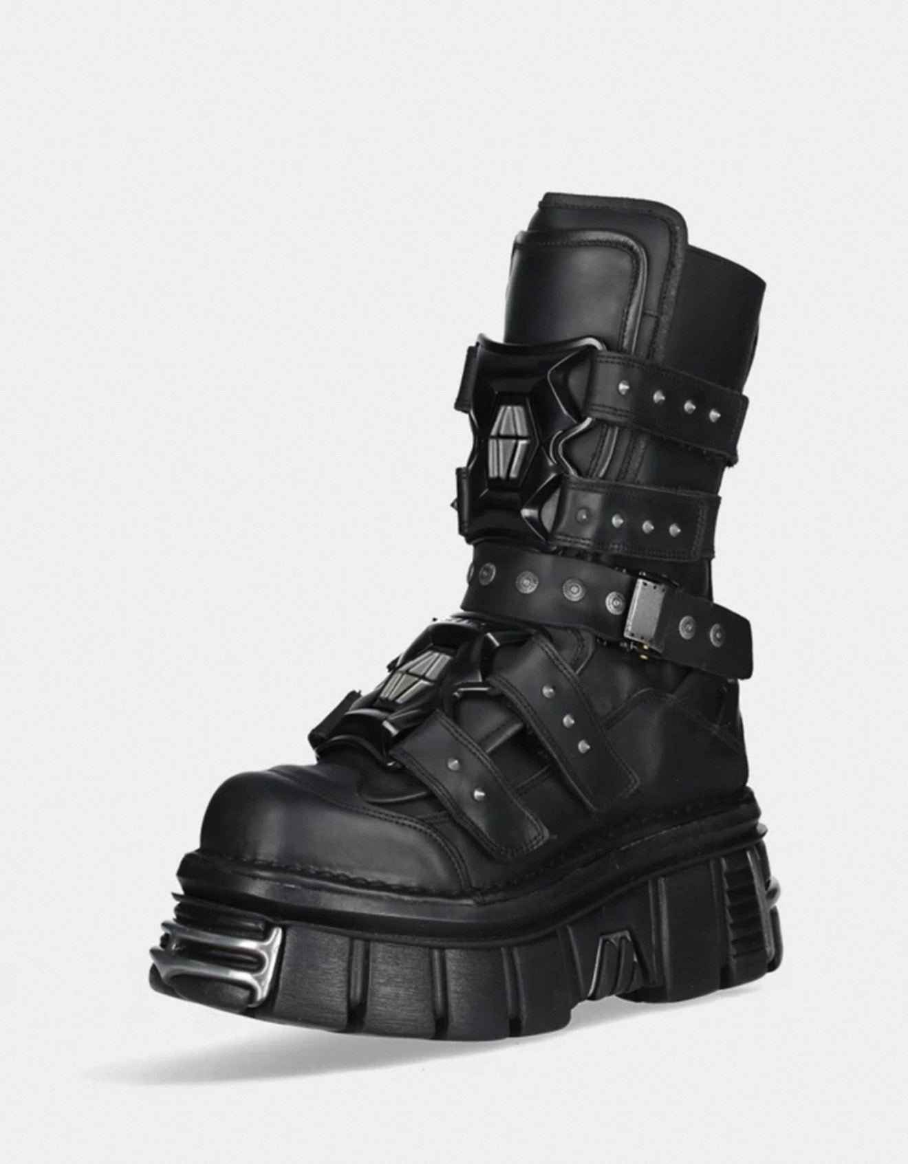 Abyss Platform Combat Boots – Black