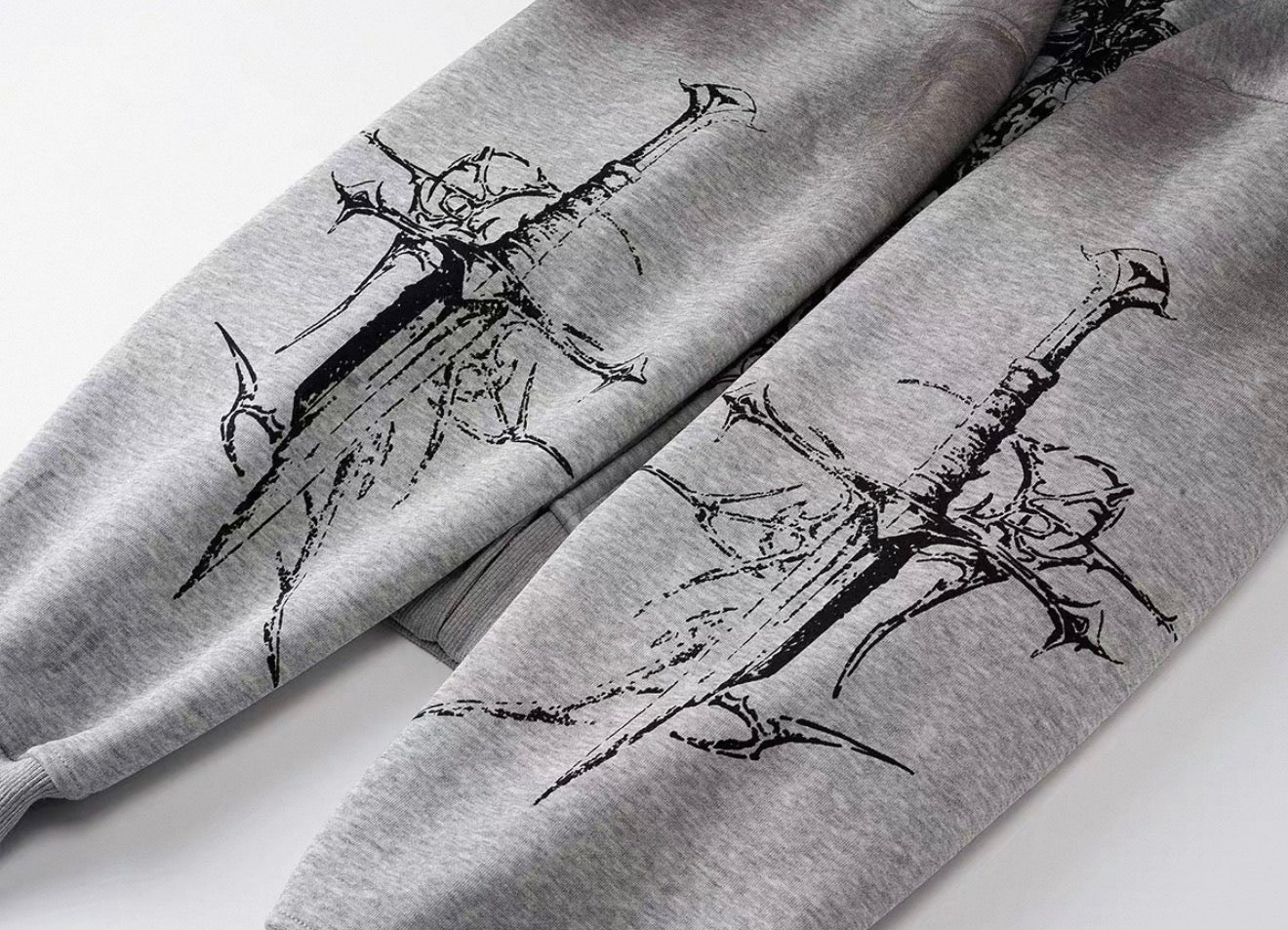 Y2K Gothic Cross Zip Hoodie