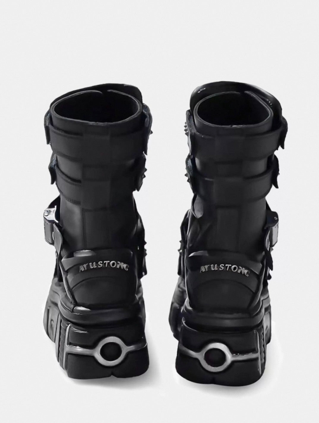 Abyss Platform Combat Boots – Black