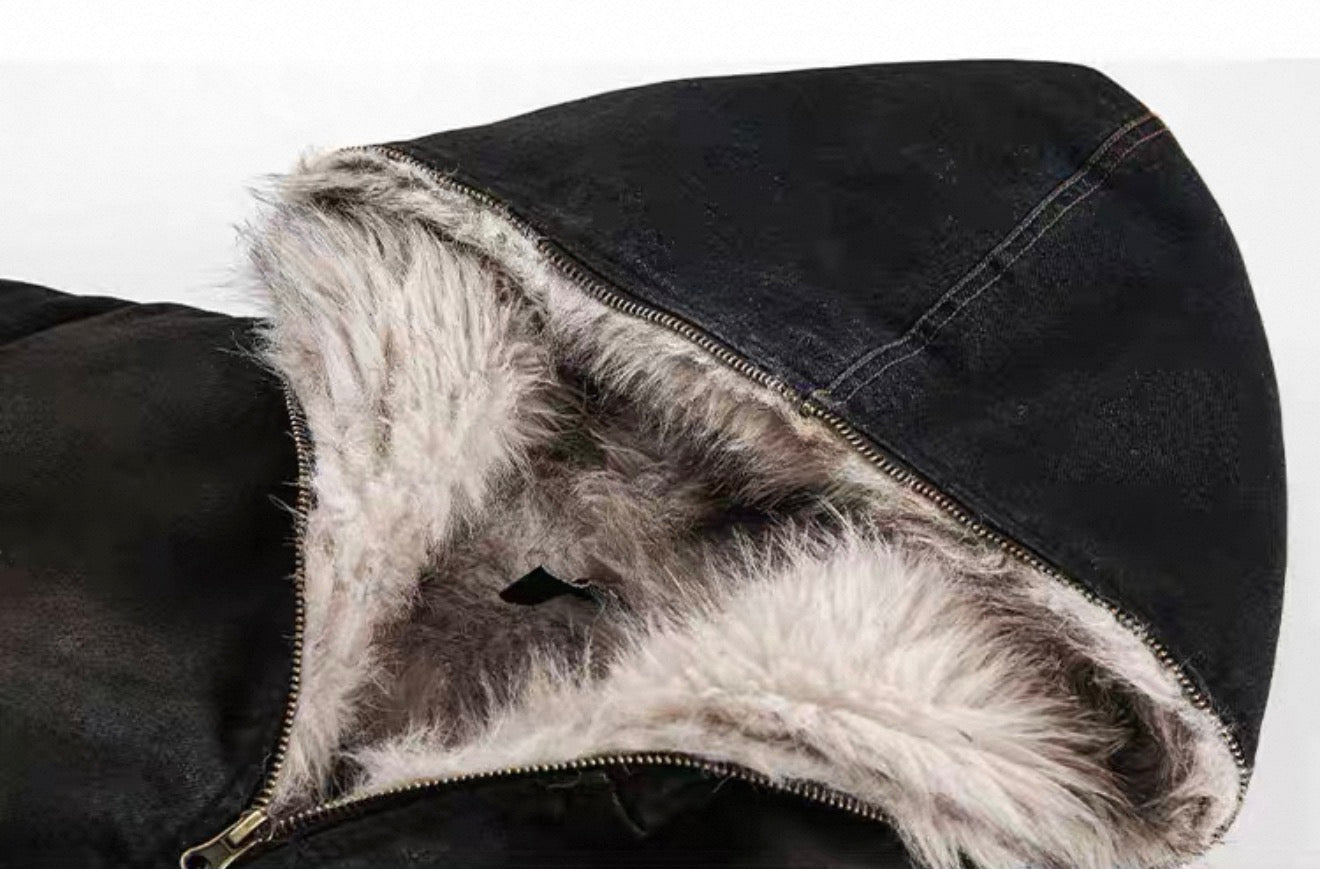 Heavyweight Fur Hood Zip Jacket